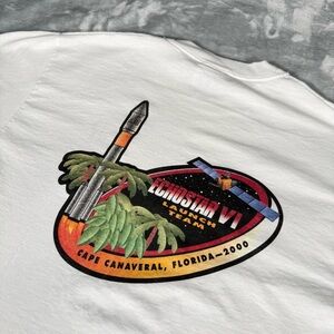 Vintage Dish Network Echostar VI Satellite T Shirt Mens L White Y2K